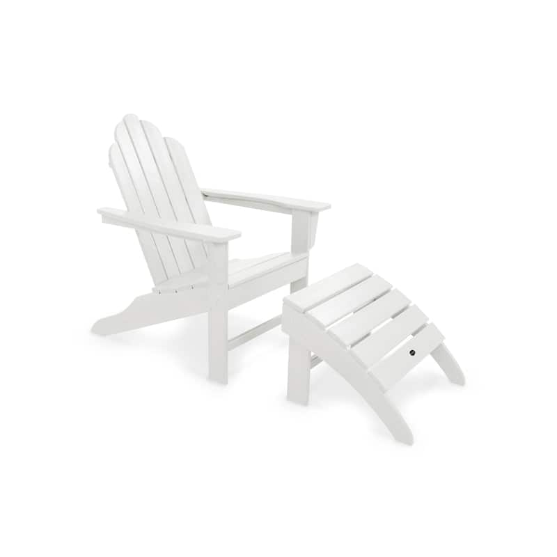 POLYWOOD Long Island Adirondack Chair 2-Piece Set - White