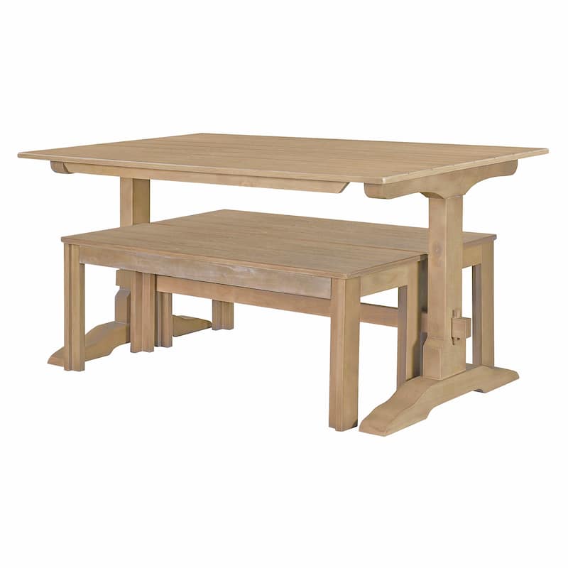 3-Piece Rustic Retro Dining Table and Chair Sets Home Party Dining Table and Chair Sets for Kitchen Garden Dining Room