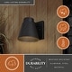 preview thumbnail 3 of 8, VAXCEL Evans 1-Light Textured Black Outdoor Wall Sconce, Rust-Resistant Aluminum, Metal Shade, Integrated LED Dark Sky Compliant