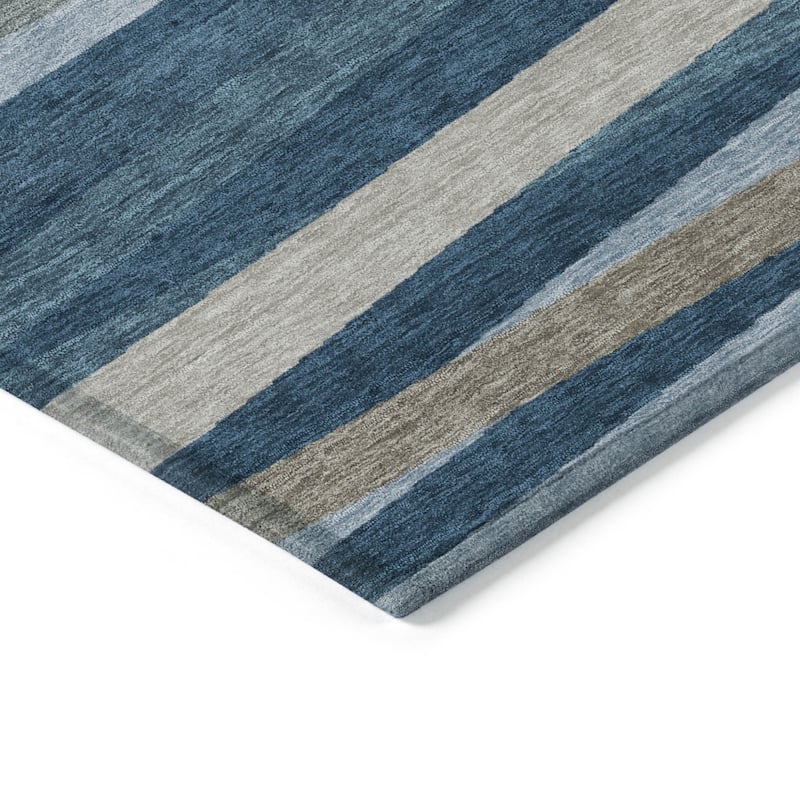 HomeRoots Striped Transitional Rectangle Outdoor Rug