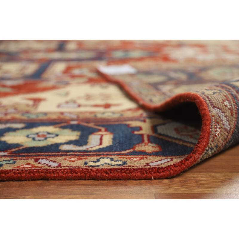 Geometric Heriz Serapi Indian Handmade Wool Carpet - 9'9" x 13'7"