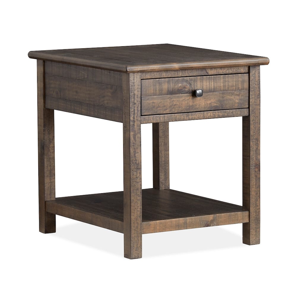 Magnussen Home Smithton Homestead Brown Rectangular End Table - 22''W x 26''D x 25''H