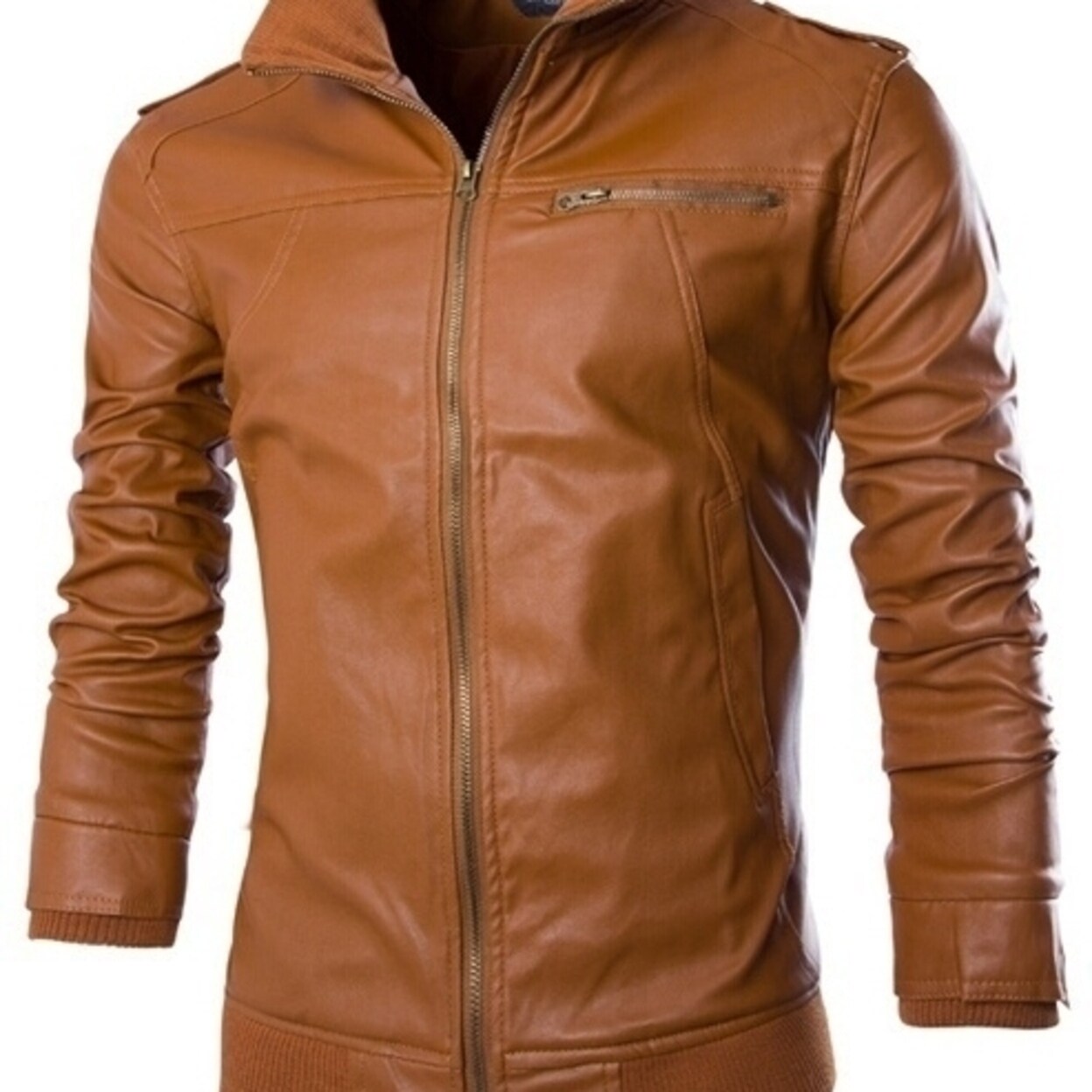 mens short leather jacket