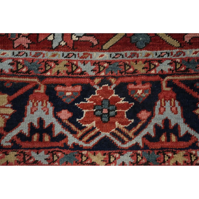 Hand Knotted Oriental 100% Wool Carpet Traditional Geometric Oranges & Rust Heriz (serapi) Area Rug - 6' 3'' X 5' 0''