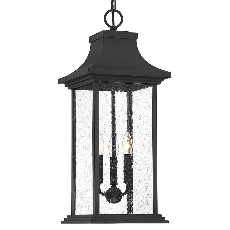 Savoy House Hancock 11" Wide Outdoor Taper Candle Pendant - Matte Black