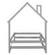 preview thumbnail 11 of 21, Twin Size Wood bed with House-shaped Headboard Floor bed with Fences