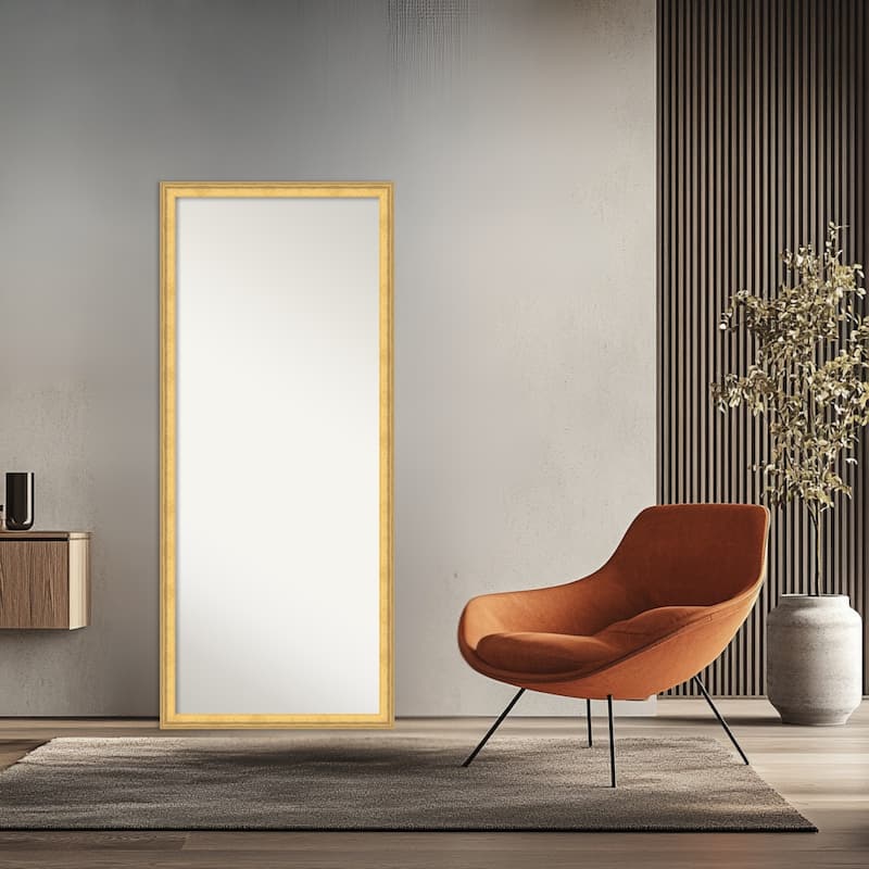Owen Non-Beveled Framed Full-Length Floor Leaner Mirror - Owen Gold - 27 x 63 in