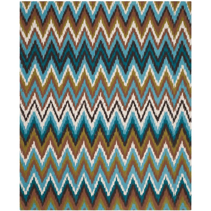 SAFAVIEH Handmade Cedar Brook Sterina Modern Cotton Rug - 7'3" x 9'3" - Blue/Multi