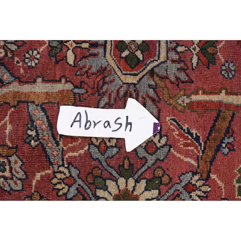 Pre-1900 Antique Sultanabad Persian Area Rug Hand-knotted Wool Carpet - 9'1" x 13'0"