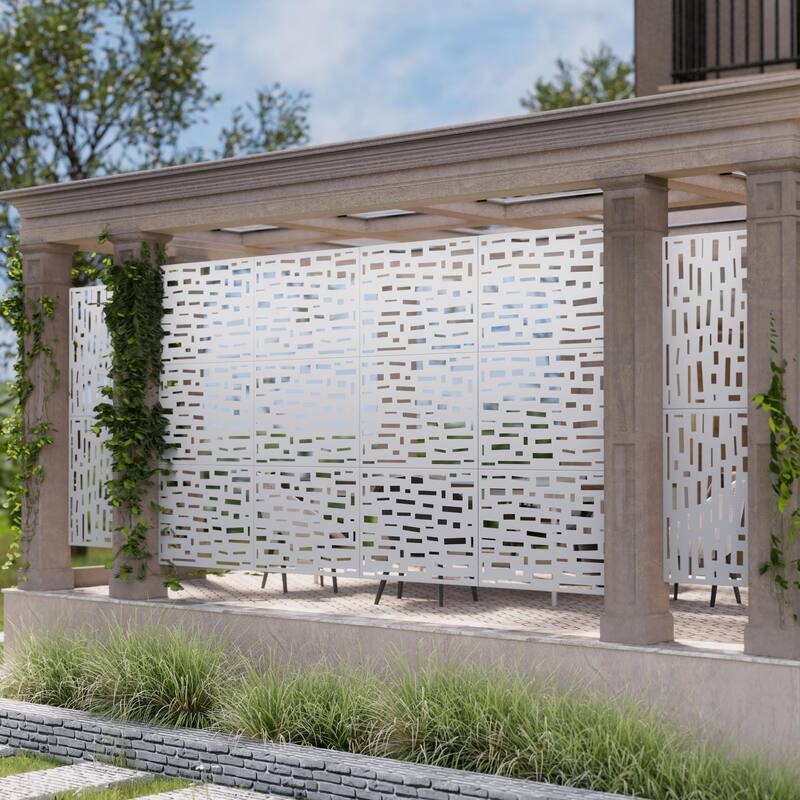 Outdoor Privacy Screen Metal Privacy Screen Panel Free Standing - 72*35