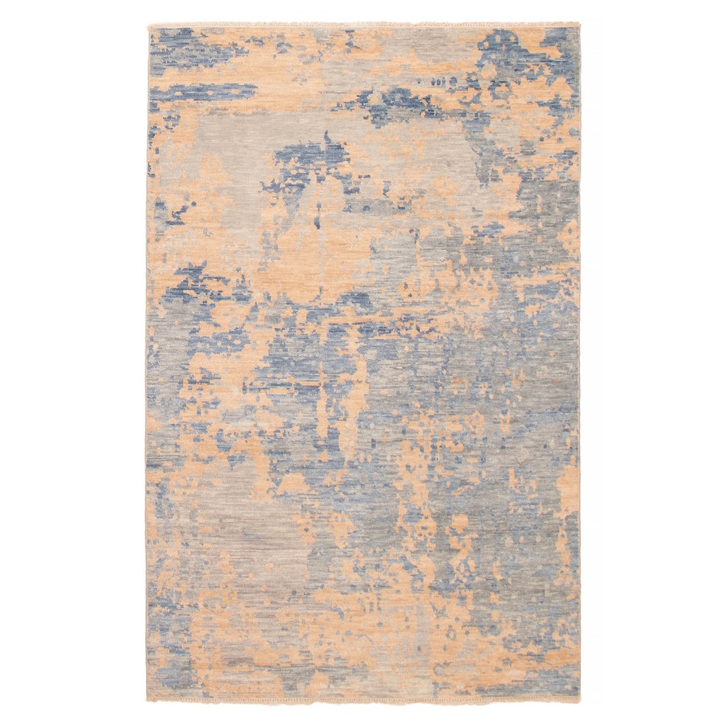 ECARPETGALLERY Hand-knotted Mystique Light Denim Blue Wool Rug - 5' 11" x 9' 2"