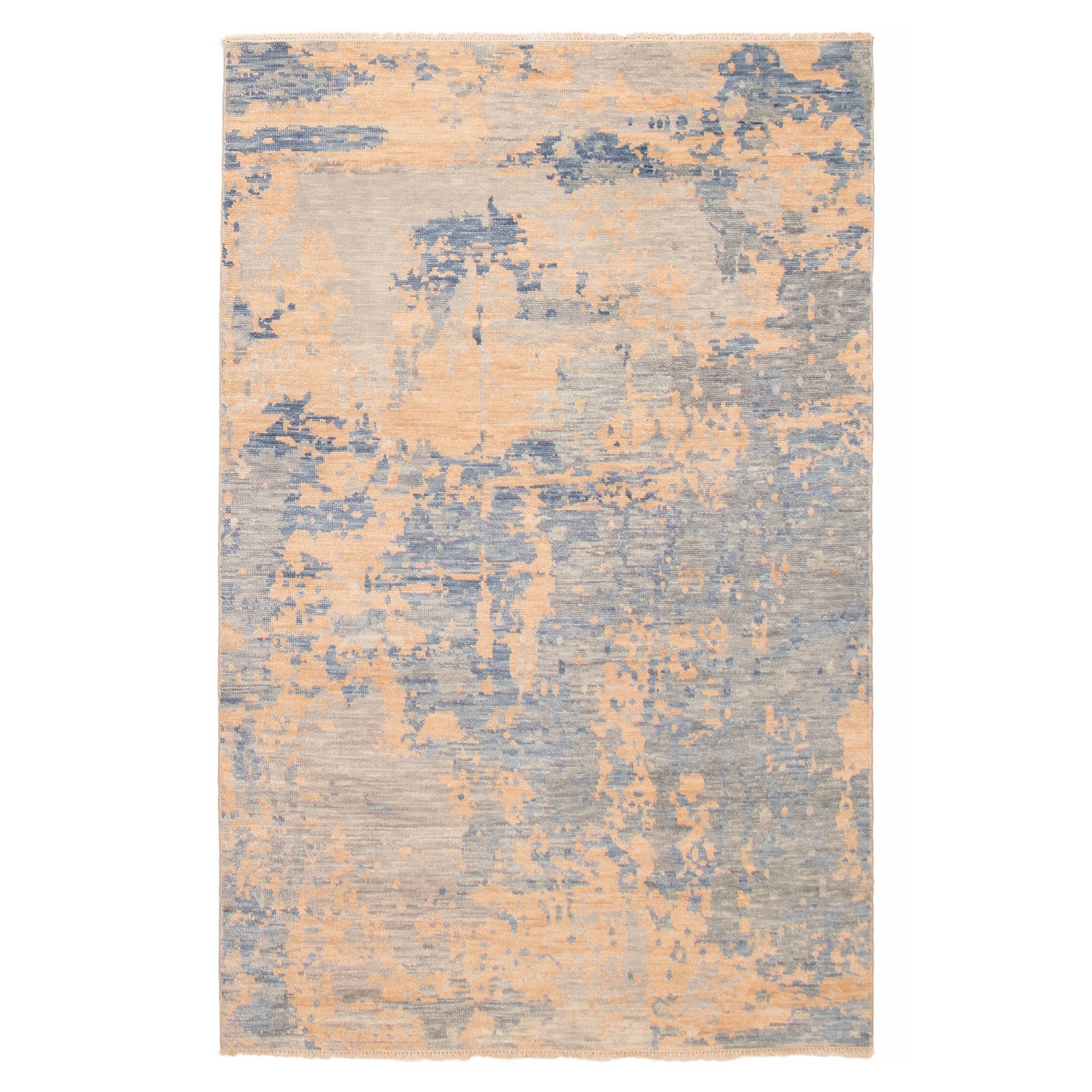 ECARPETGALLERY Hand-knotted Mystique Light Denim Blue Wool Rug - 5' 11" x 9' 2"