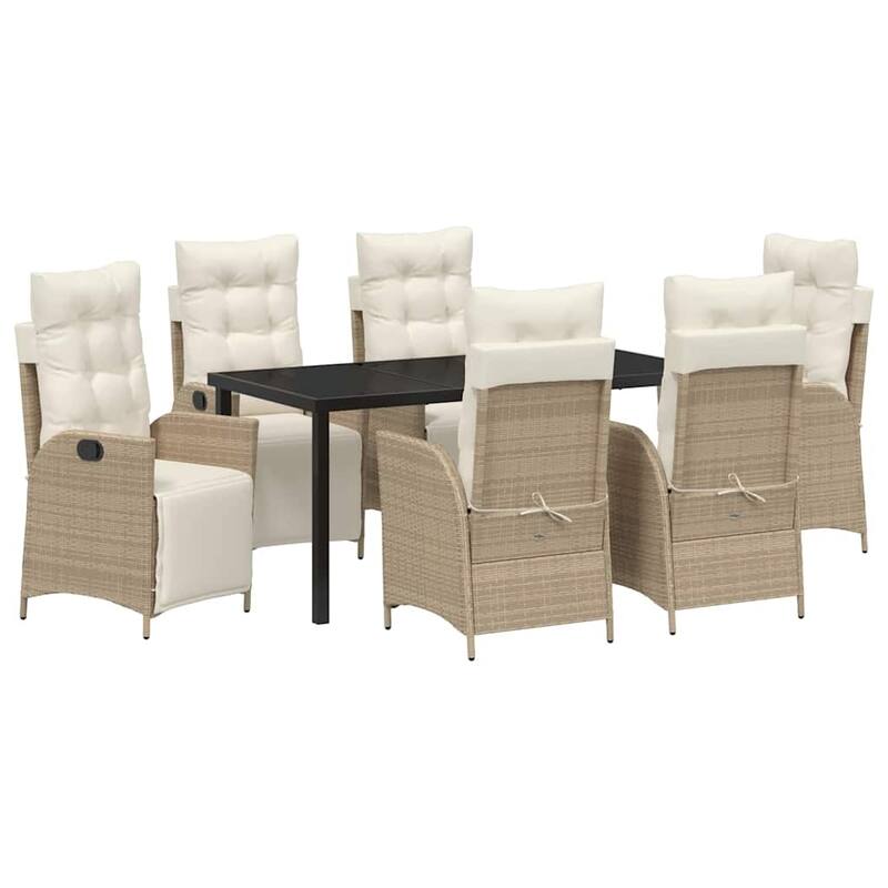 vidaXL Garden Dining Set with Cushion Poly Rattan