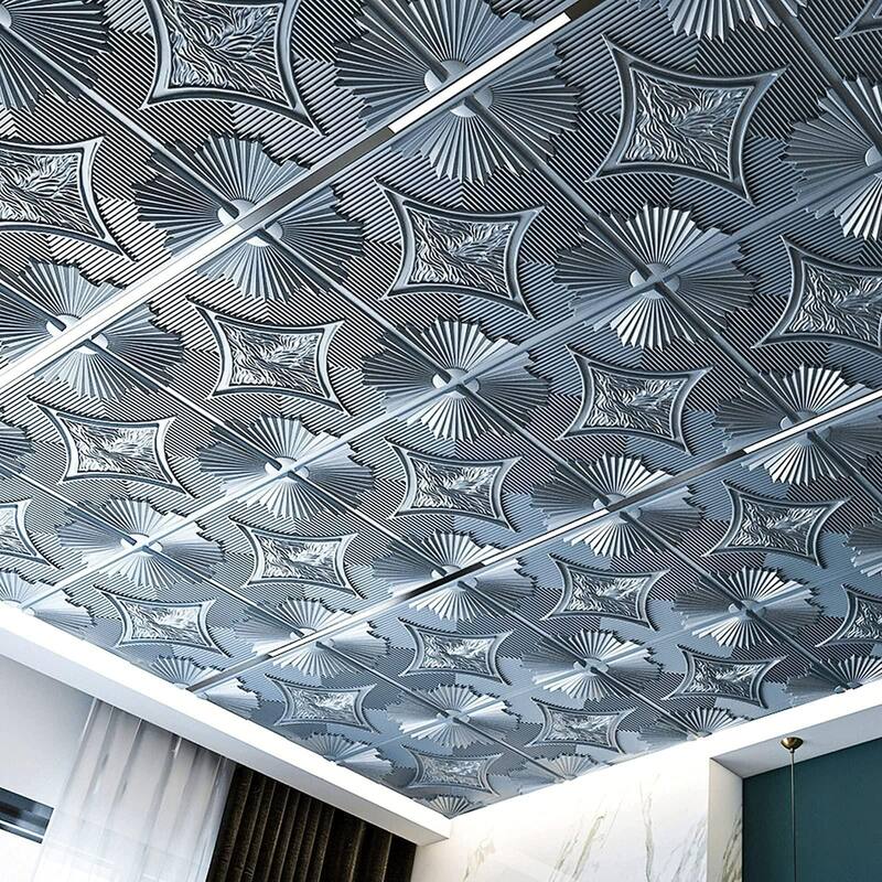 Art3d Drop Ceiling Tiles 2x2ft ,3D Wainscoting Panels Glue Up,12Pcs, 48 Sq.ft