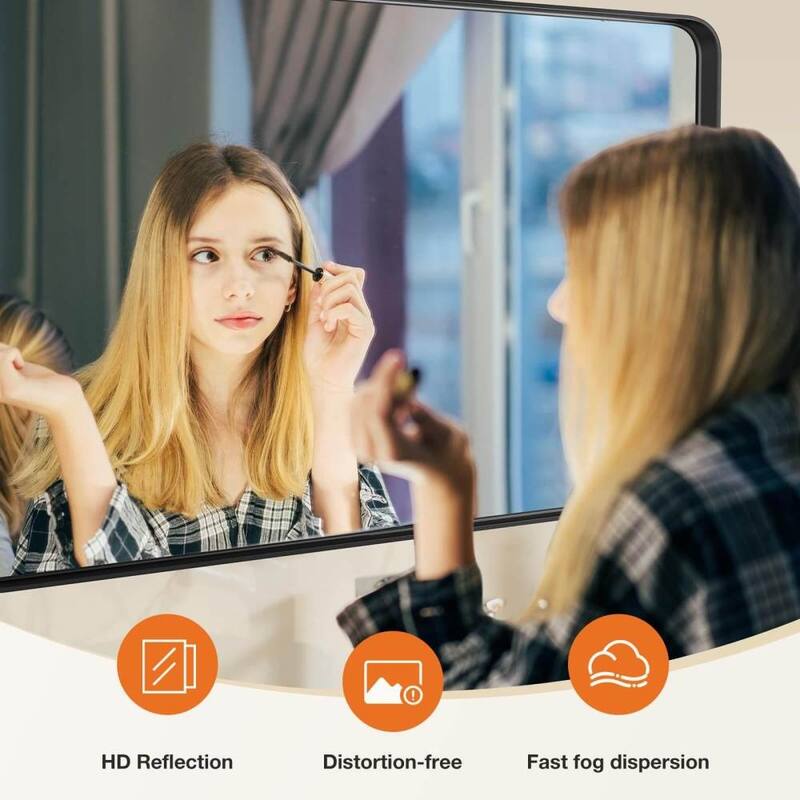 40"×30" Bathroom Mirror Vanity Mirror for Wall - Black