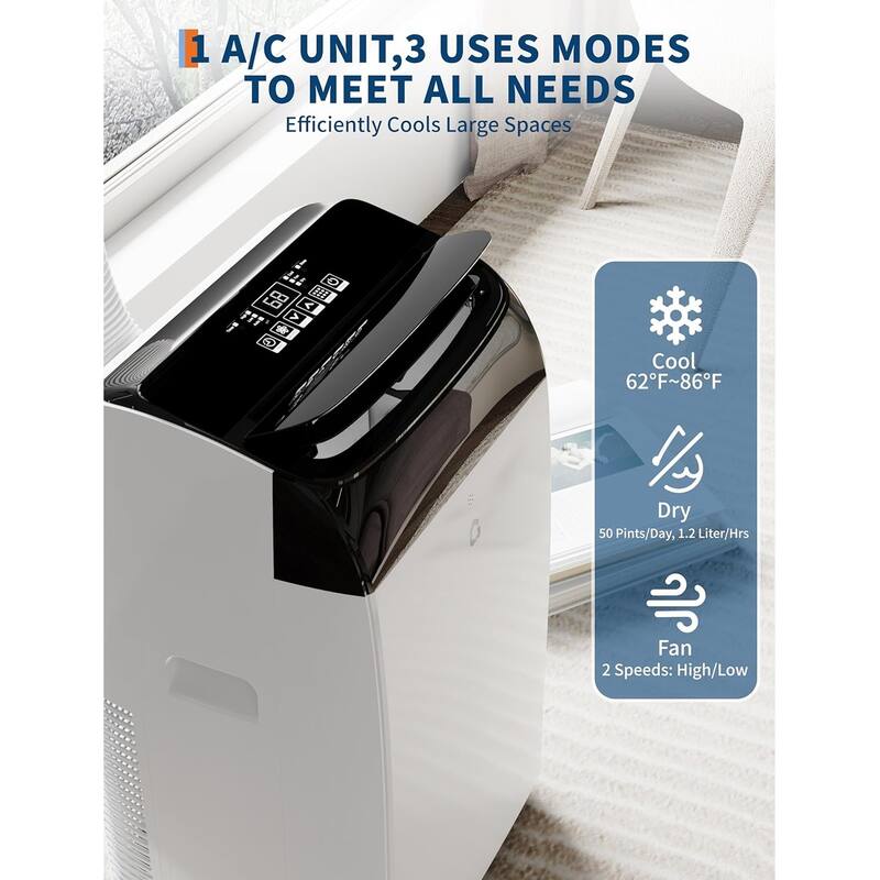 Portable Air Conditioner for Indoor Rooms, 3-In-1 AC Unit for Bedroom