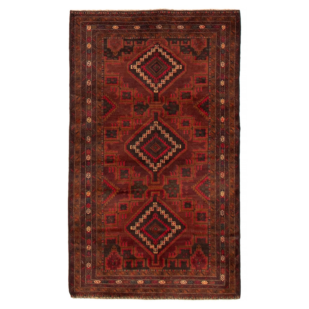 Teimani Red Rug 3'8" x 6'3" - 3'8 x 6'3