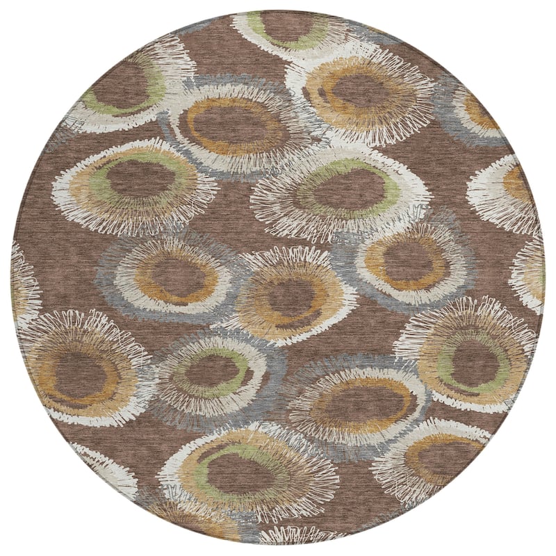 Machine Washable Indoor/ Outdoor Modern Spikey Chantille Rug