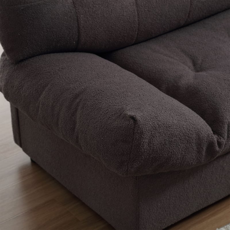 Stylish 2-Seater Cloud Sofa with Teddy Velvet Upholstery for Apartments and Living Rooms