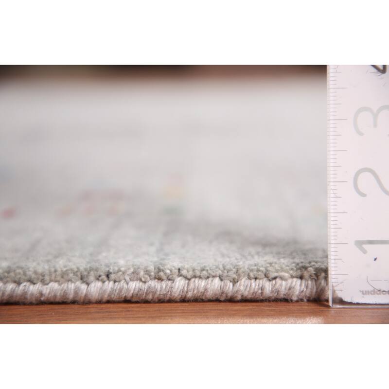 Gabbeh Oriental Square Area Rug Handmade Silk Carpet - 7'9" x 8'2"