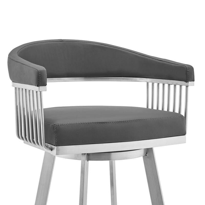 Chelsea Modern Swivel Bar Stool, Upholstered Counter Height Chair with Metal Frame