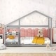 preview thumbnail 15 of 17, Twin Wooden House Bed with Shelf - Pine Wood Construction