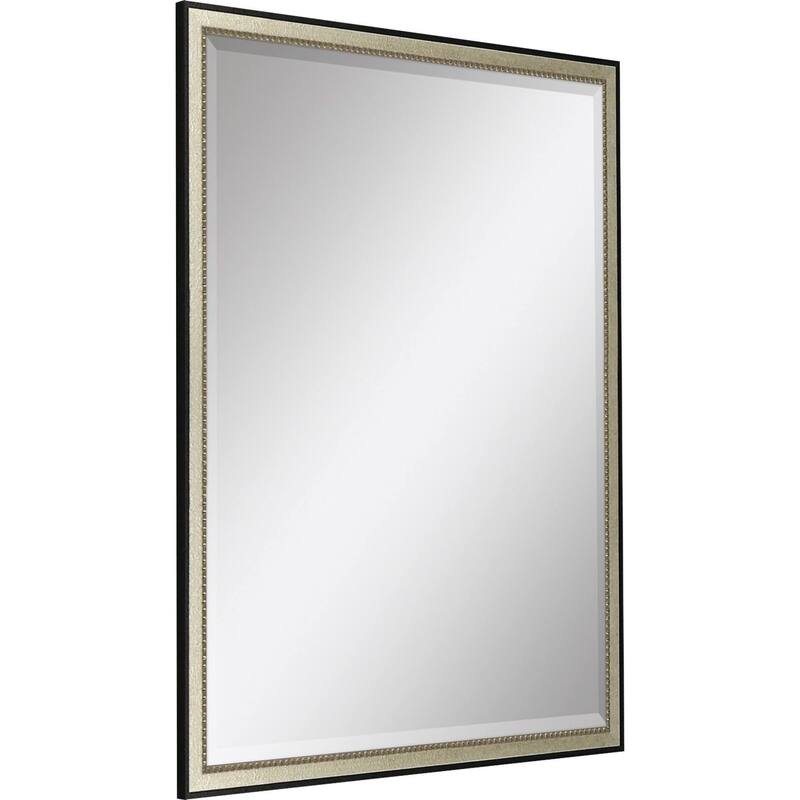 HomeRoots 38" Silver Solid Wood Framed Accent Mirror - 26.00 in. x 38.00 in. x 1.00 in.