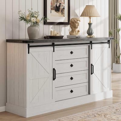 Farmhouse 4 Drawer Dresser for Bedroom, Living Room