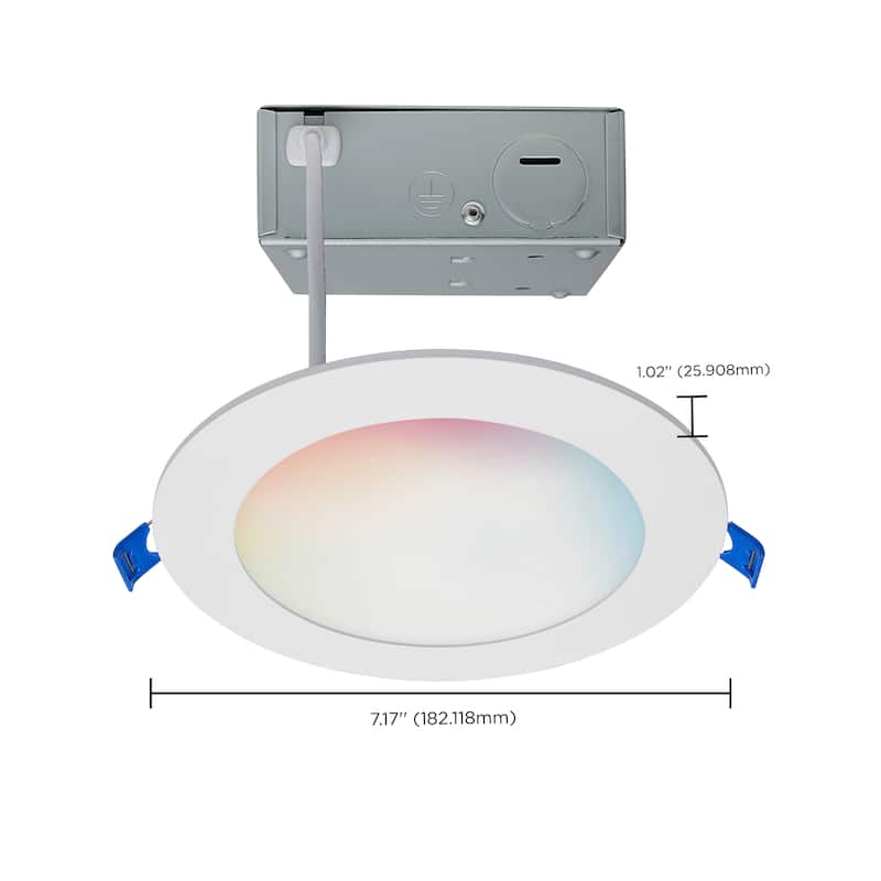Starfish 11W LED Direct Wire Downlight 6-Inch Remote Driver RGBTW Round White