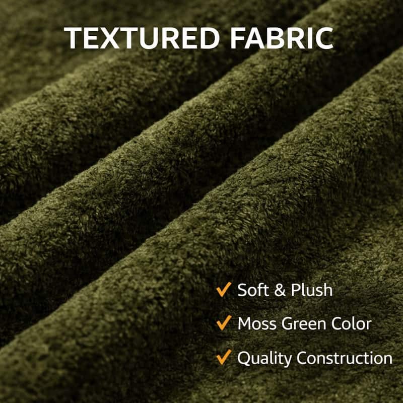 96" Boucle Fabric Sectional Sofa with Four Pillows, No Assembly Required