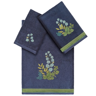 Authentic Hotel and Spa 100% Turkish Cotton Botanica 3PC Embellished Towel Set