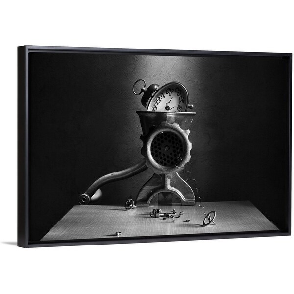 "The End Of Time" Black Float Frame Canvas Art