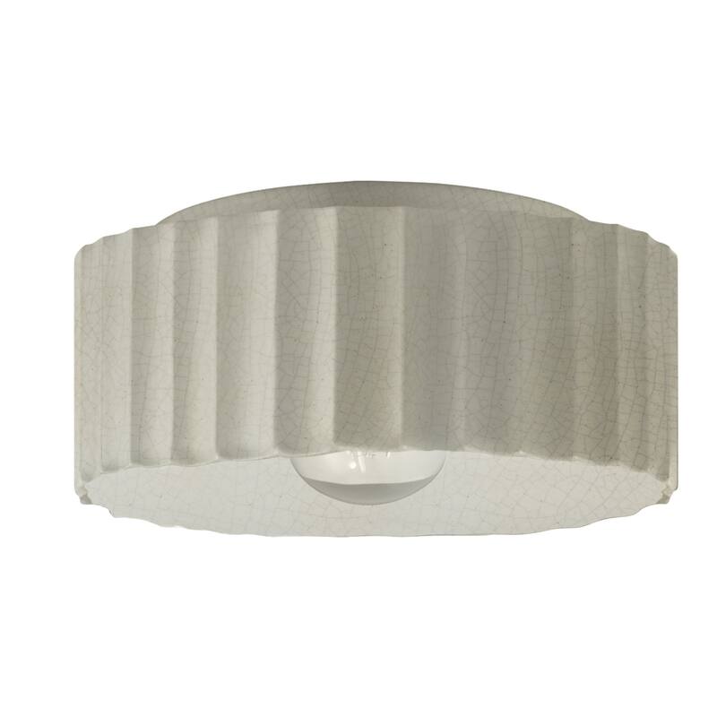 Justice Design Radiance - Large Gear Flush-Mount Light - White Crackle