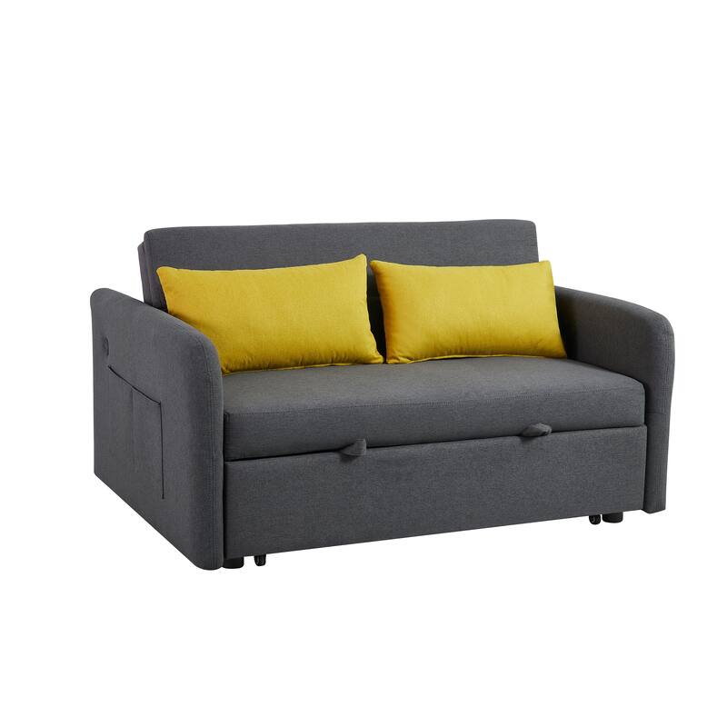 Pull Out Sofa Bed with USB Ports Grey