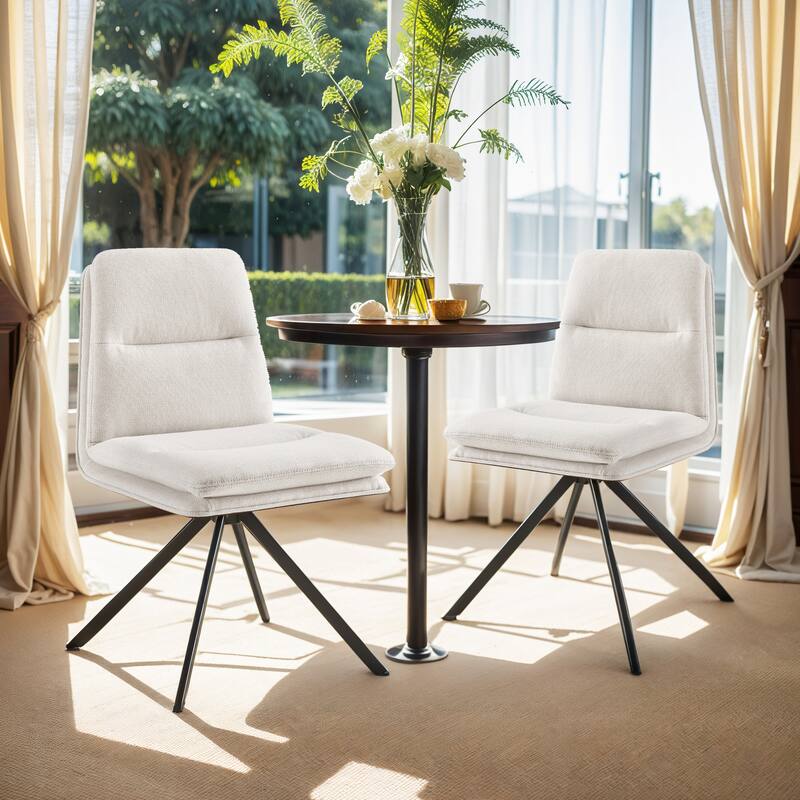 Art Leon Modern Swivel Accent Chair (Set of 2) - Off White