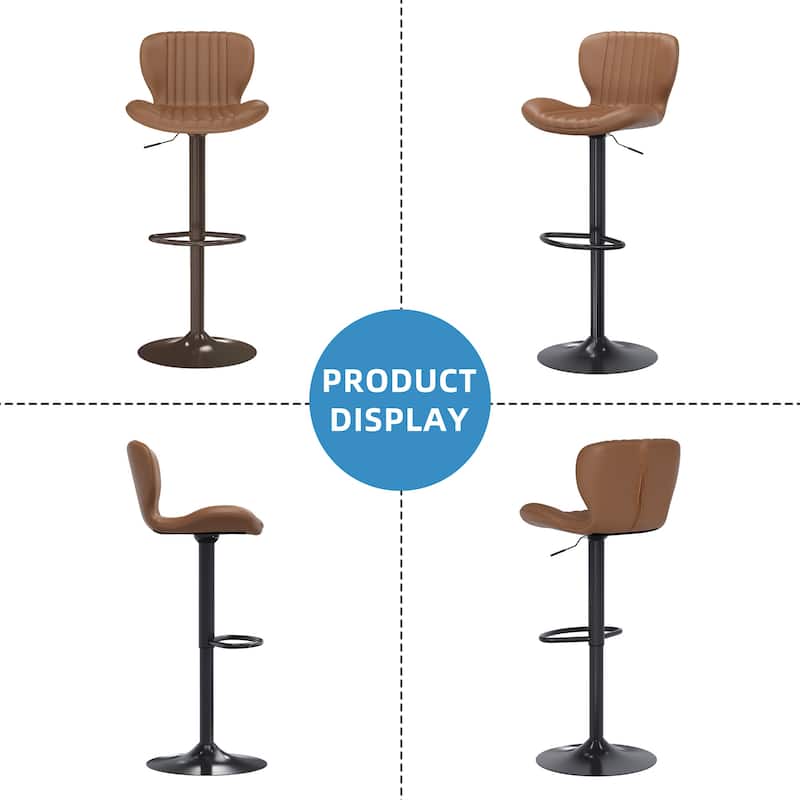 Scallop Bar Stool with 360° Swivel - Modern Kitchen & Home Bar Seating，Set of 2 - N/A