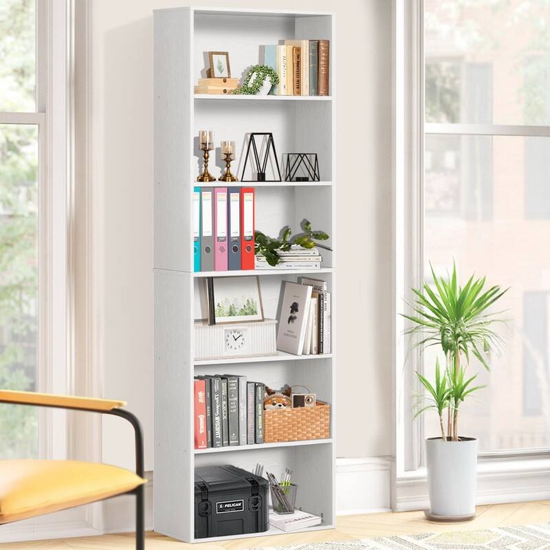 Modern Minimalist Storage Shelf - 6 Tiers, MDF Build