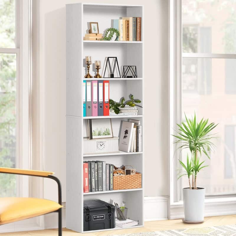 Modern Minimalist Storage Shelf - 6 Tiers, MDF Build