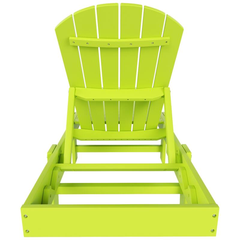 Altura Armless Poly Eco-Friendly All Weather Reclining Chaise Lounge with Side Table Set (3-Piece Set)