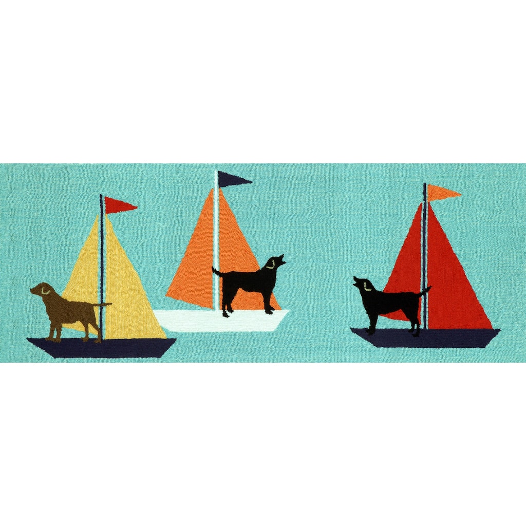 Liora Manne Frontporch Sailing Dog Indoor/Outdoor Rug - 2' x 5'