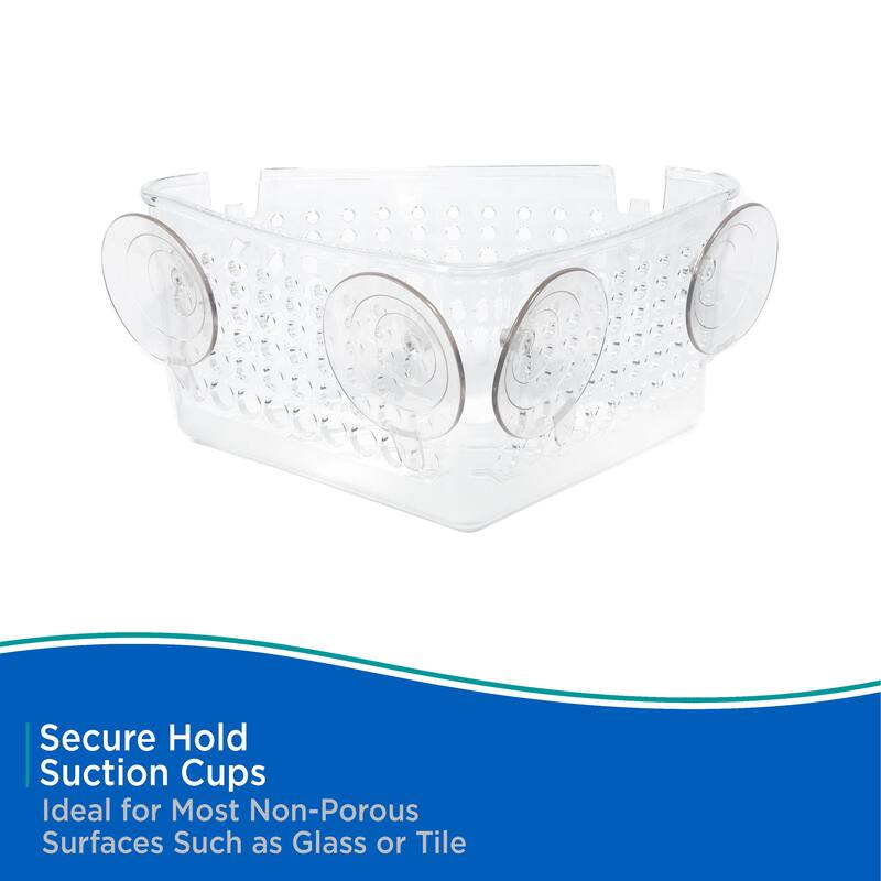 Kenney Suction Cup Corner Basket Shower Caddy - Clear