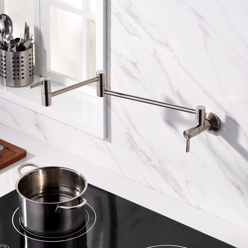 Luxier Contemporary KTS17 2-Handle Wall-Mounted Pot Filler