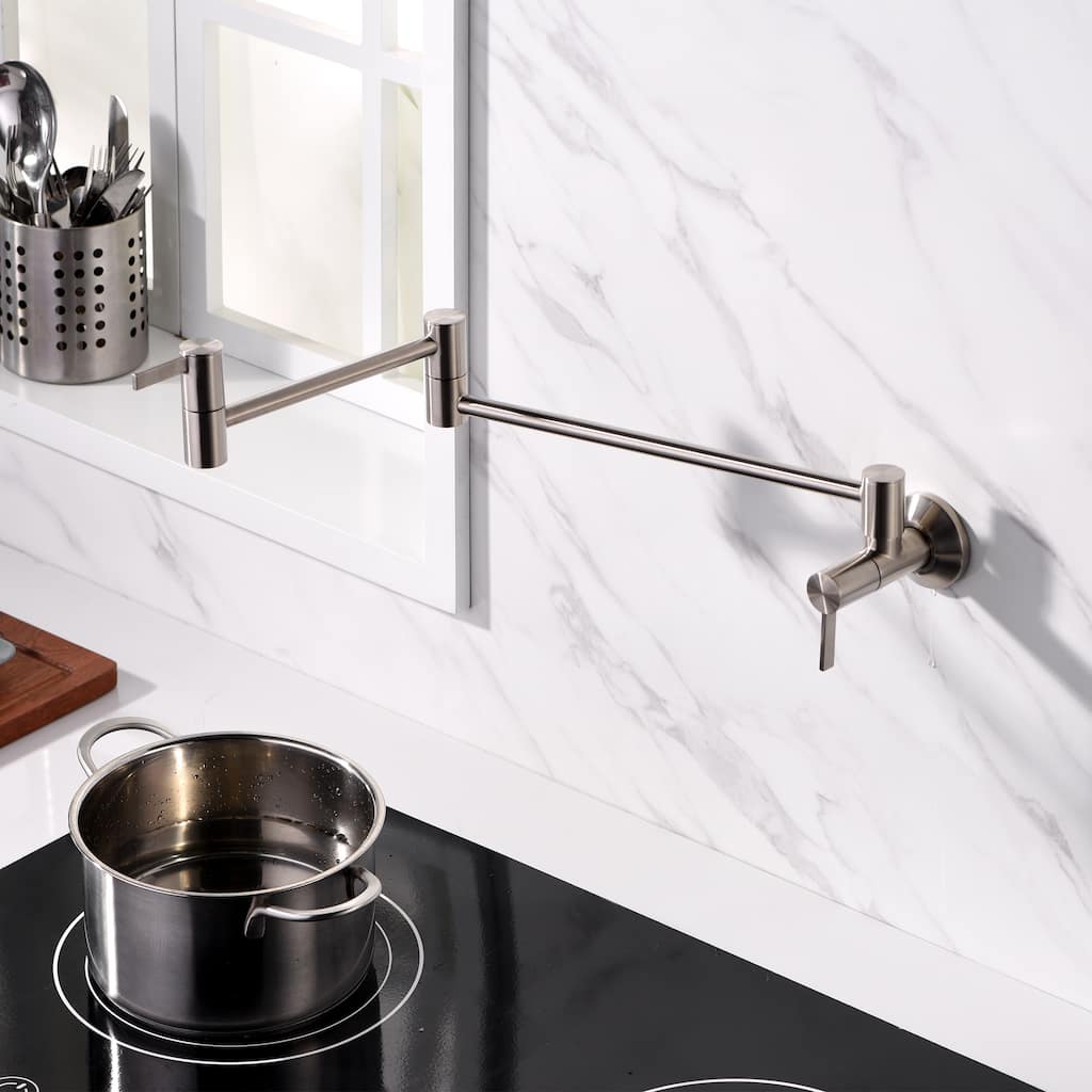 Luxier Contemporary KTS17 2-Handle Wall-Mounted Pot Filler