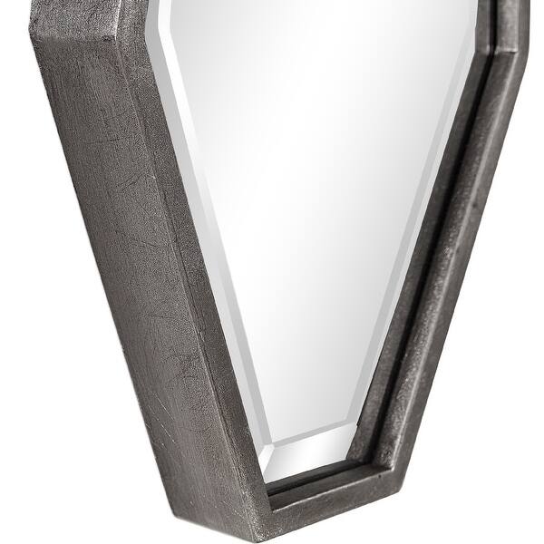Shop Set Of 2 Silver Coffin Shaped Wall Hanging Mirrors 36 On Sale Overstock 29111602
