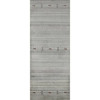 Gabbeh Indian Runner Rug Handmade Tribal Wool Carpet - 2'6" x 8'0"
