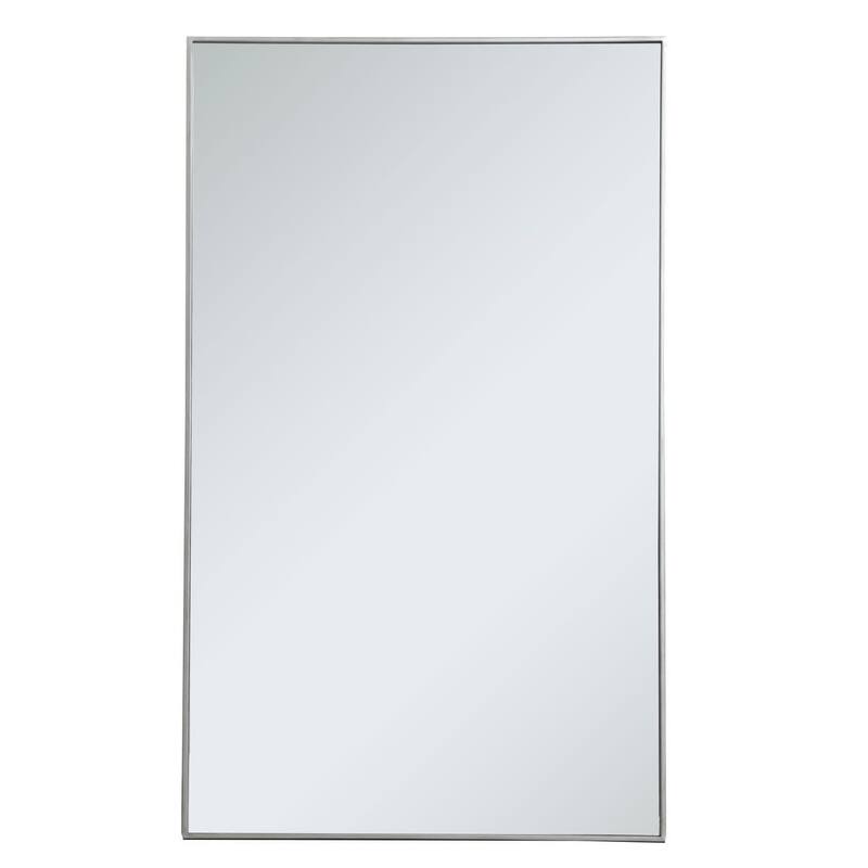 Elegant Lighting Eternity 60" x 36" Rectangular Beveled Metal Framed - Silver