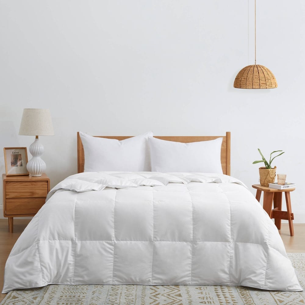 All Season & Lightweight Ultra Soft 360 TC White Goose Down Duvet Comforter
