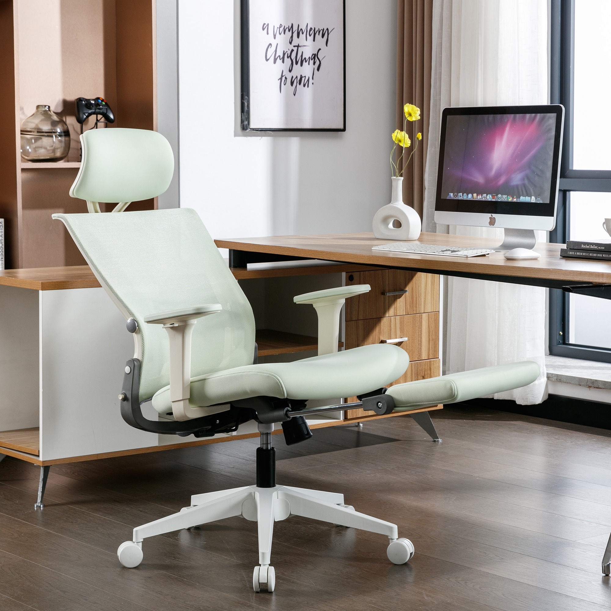 High Back Office Chair with 2D Armrest and Foot Rest