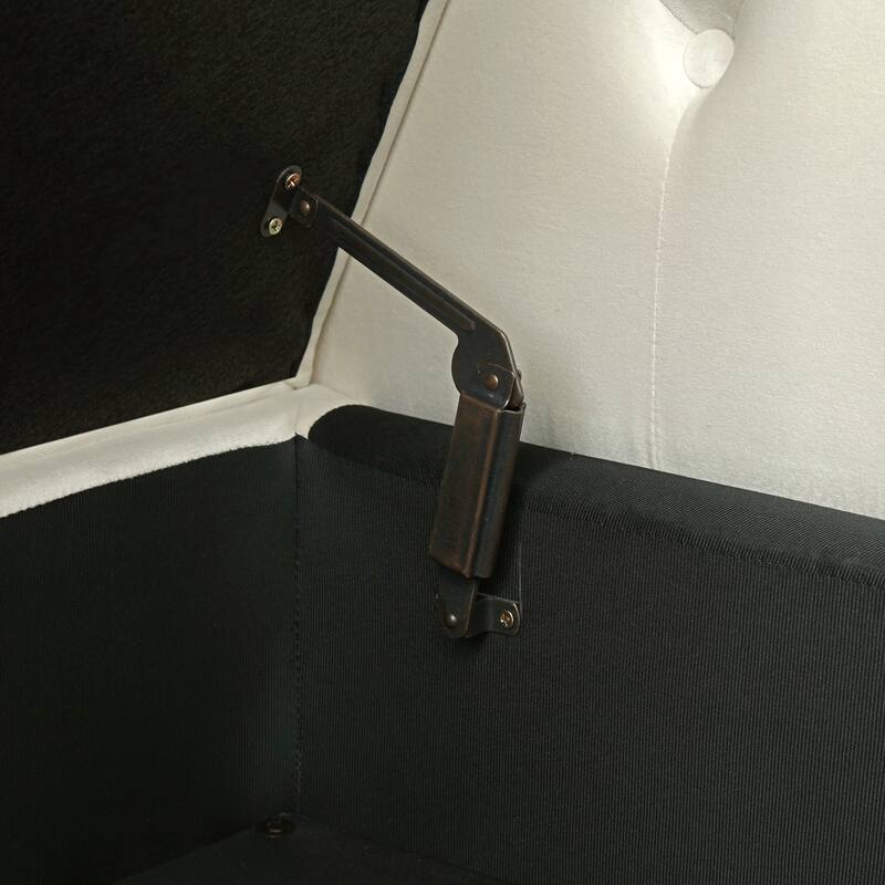 Window Stool Fireplace Bench with Safety Hinges, Upholstered Flap Storage Bench, Footrest Bench with One Pillow