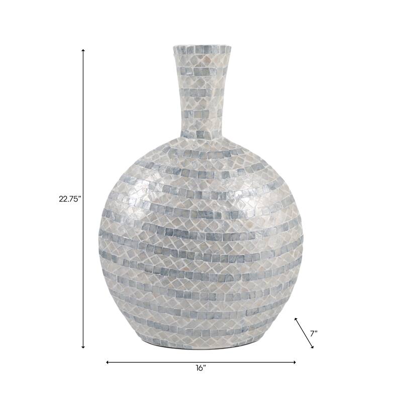 Decorative Vase - Ceramic Capiz Mosaic Gourd